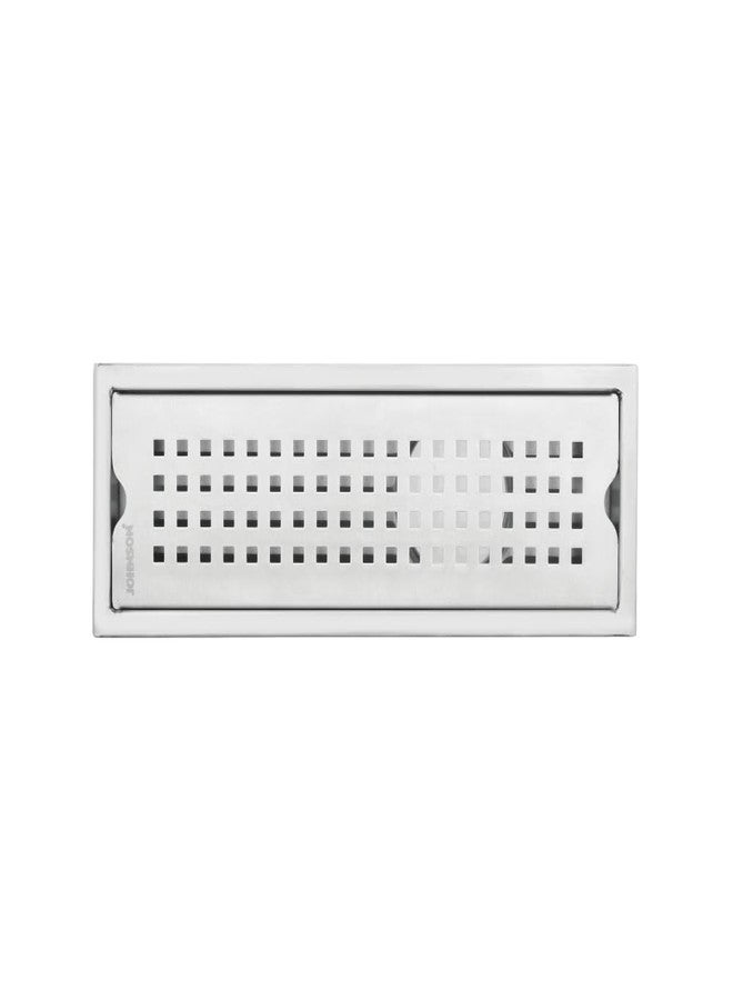 Johnson Bathrooms Johnson Sigma 4x12 inches Rectangle Shower Drain Channel | SS304 Grade Vertical Water Drain Channel| Floor Drain for Bathroom with Cockroach Trap | 2 Year Warranty (T3391C0 - Stainless Steel) - Image 5